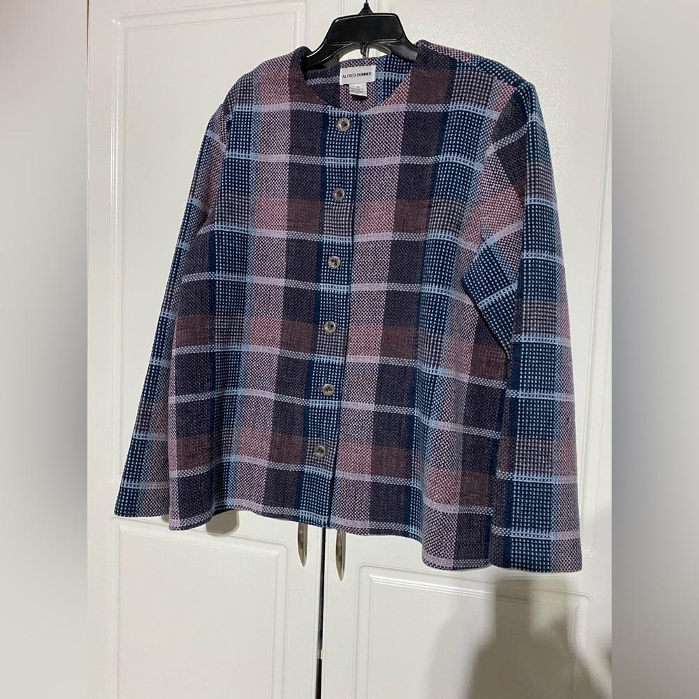 Alfred Dunner Checkered Knit Jacket